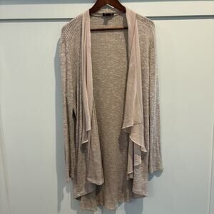 Festival Fairy Kimono Top XXL‎ Oatmeal Cream Boho Peasant Flowy Sheer Ruffle